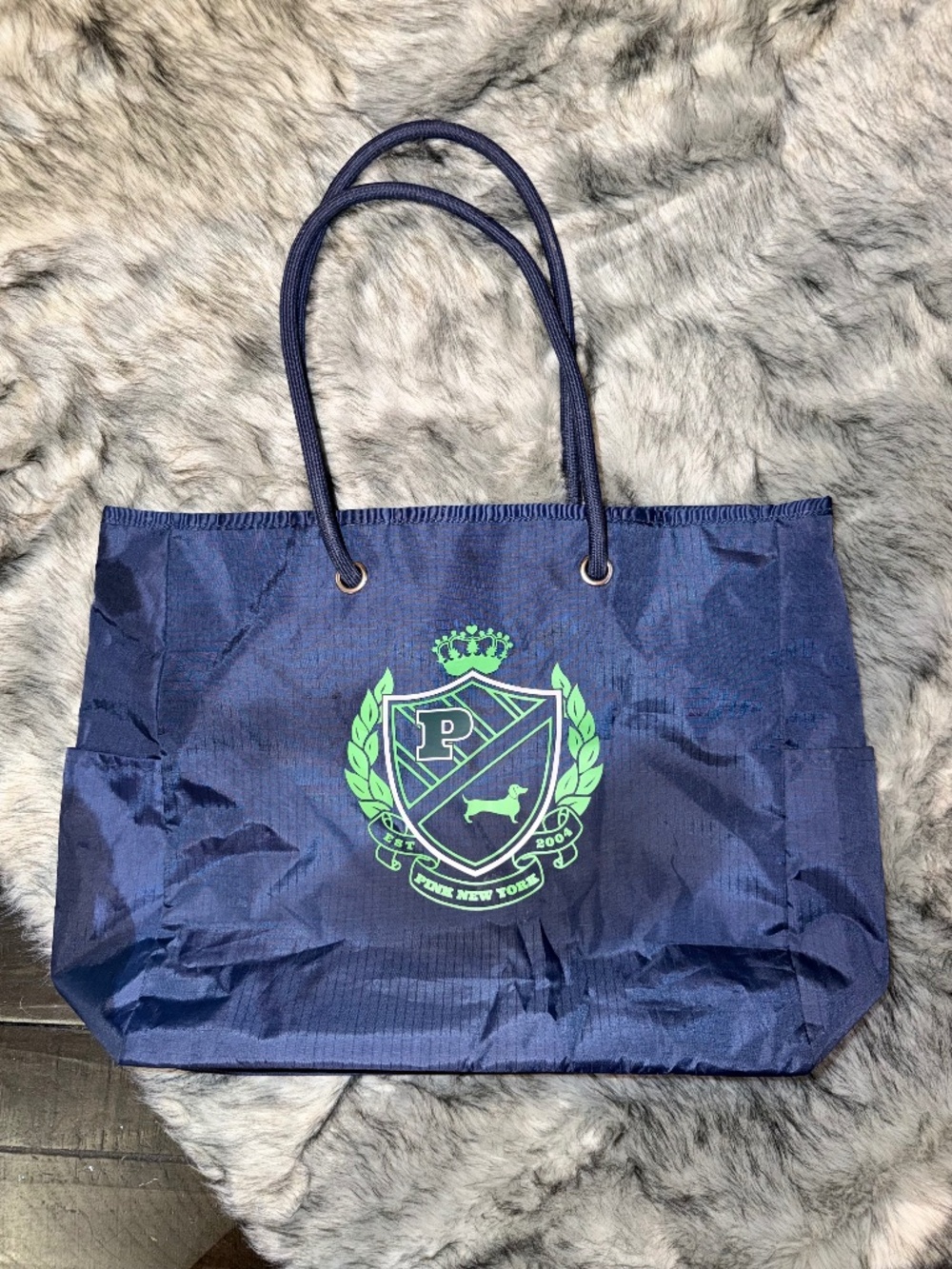 🤎 PINK // Preppy Y2K Beach Tote // Navy